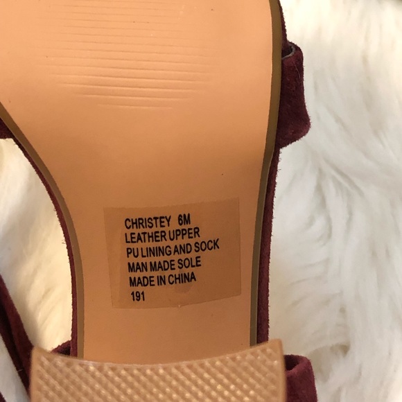 Burgundy 3.5inch Steve Madden Wraparound Heels - Picture 2 of 6